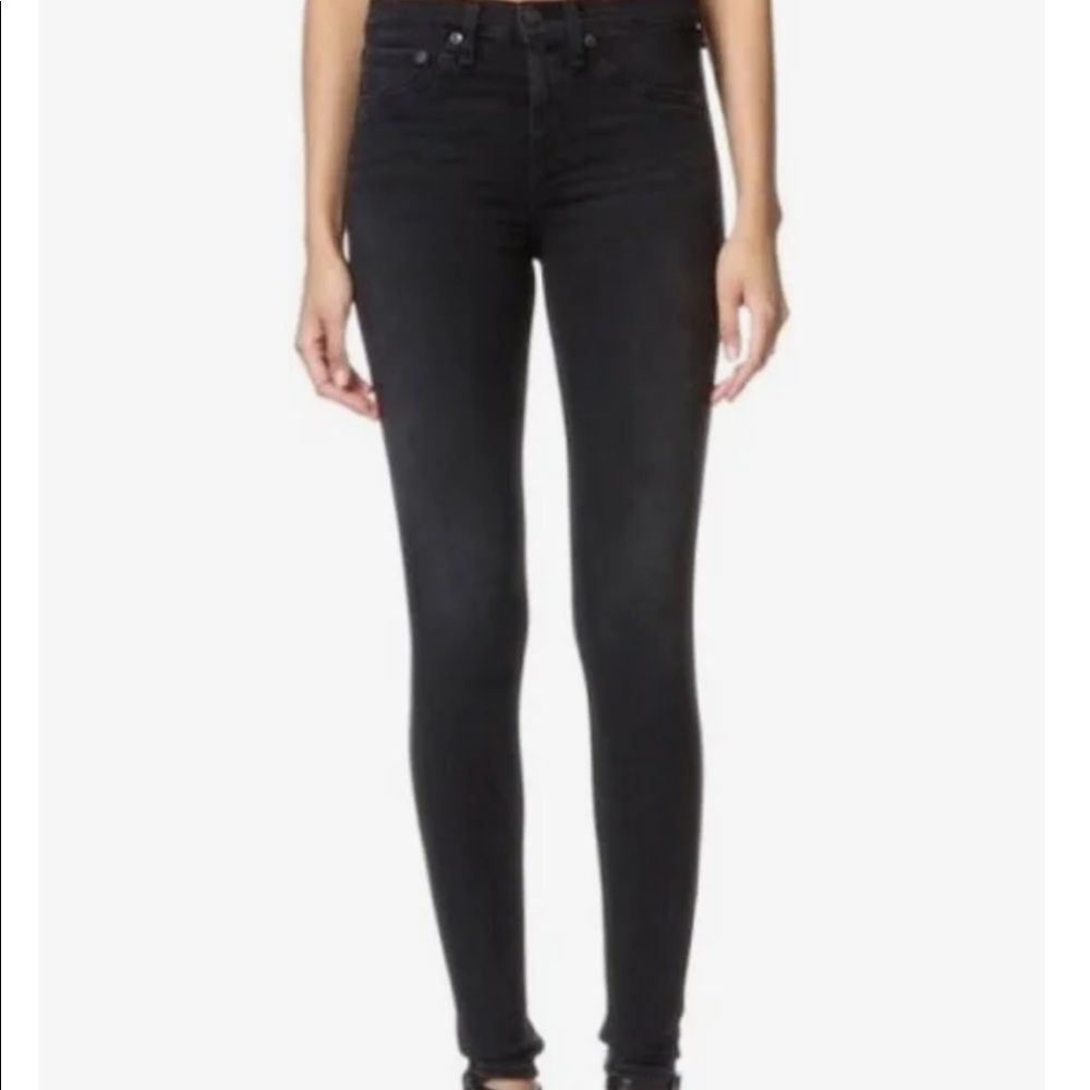 Rag & Bone High Rise Legging in Washed Black size 27